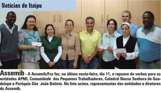 Matéria sobre a ASSEMIB no JIE da Itaipu